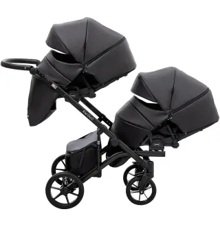 Коляска 2 в 1 для двійні Bair Kiwi DUO ECO BKD-15 чорний