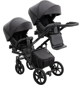 Коляска 2 в 1 для двійні Bair Kiwi DUO ECO BKD-15 чорний