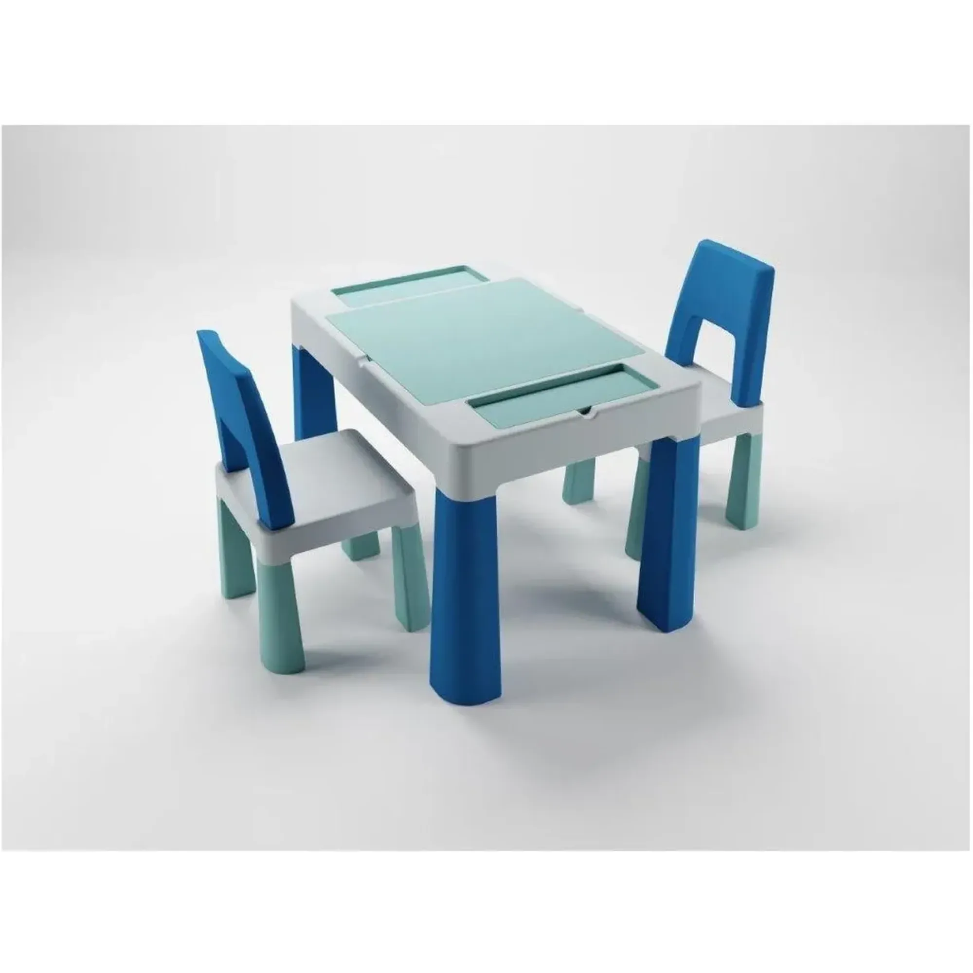 Комплект стіл та 2 стільці Tega Multifun 1+2 TI-011-173 turquoise / navy / grey (бірюзовий / синій / сірий)