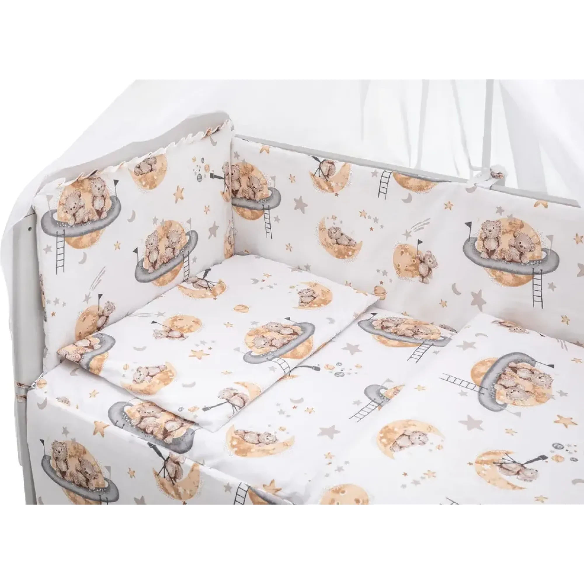 Дитяча постіль Babyroom Gold RG-08 білий (ведмедики на місяці)