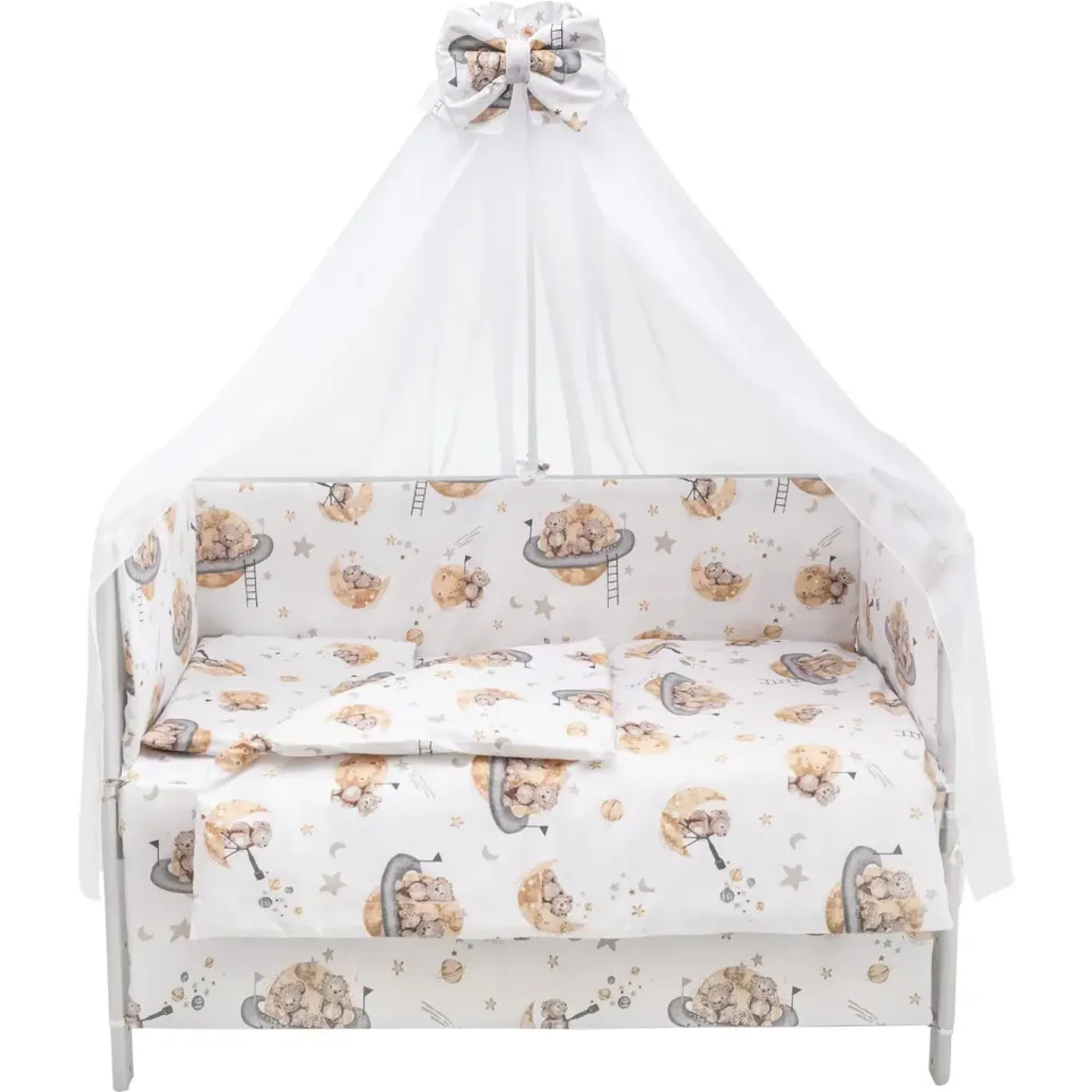 Дитяча постіль Babyroom Gold RG-08 білий (ведмедики на місяці)