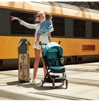 Прогулянкова коляска Cybex Beezy Beach Blue (з бампером)