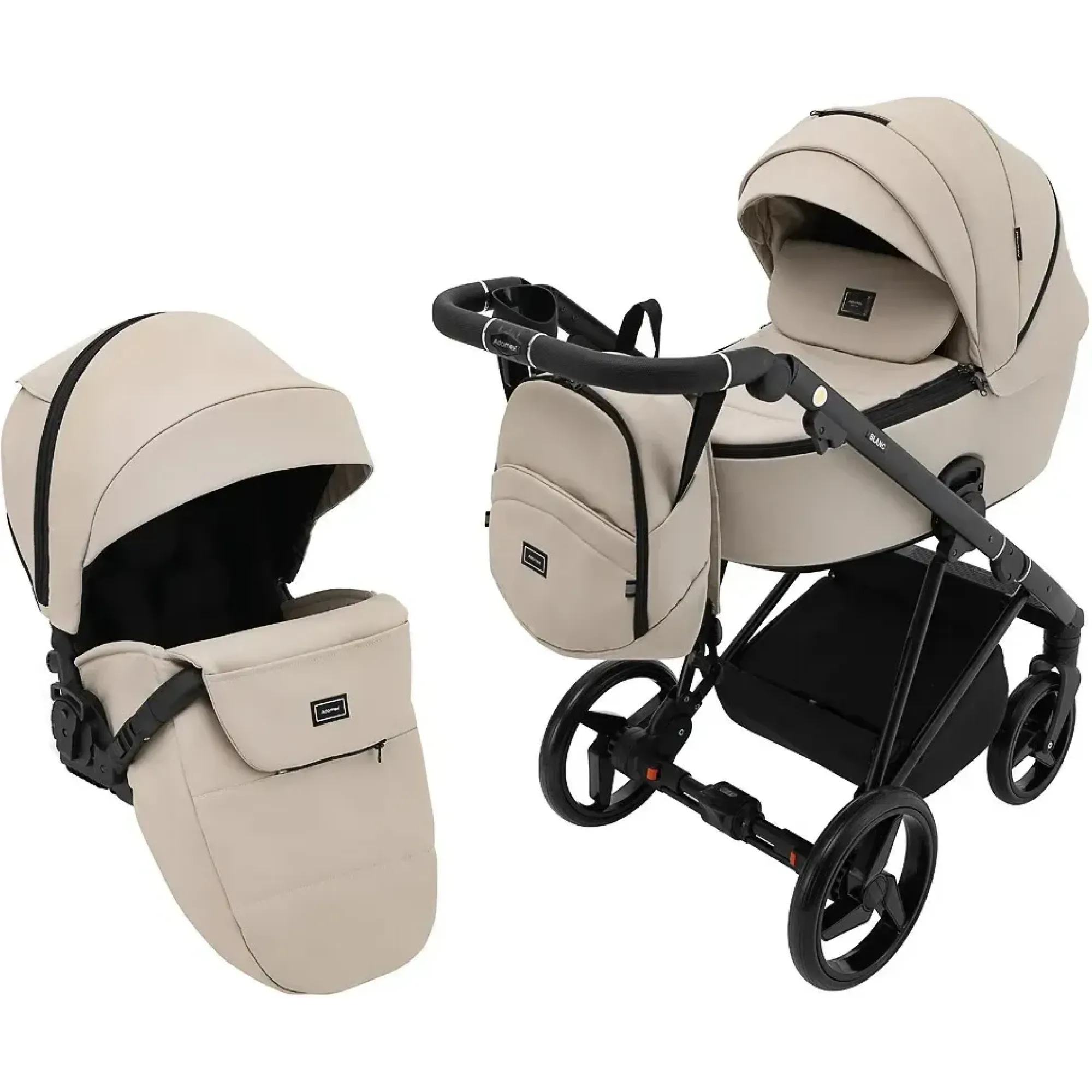 Коляска 2 в 1 Adamex Blanc Eco SA-7 лате