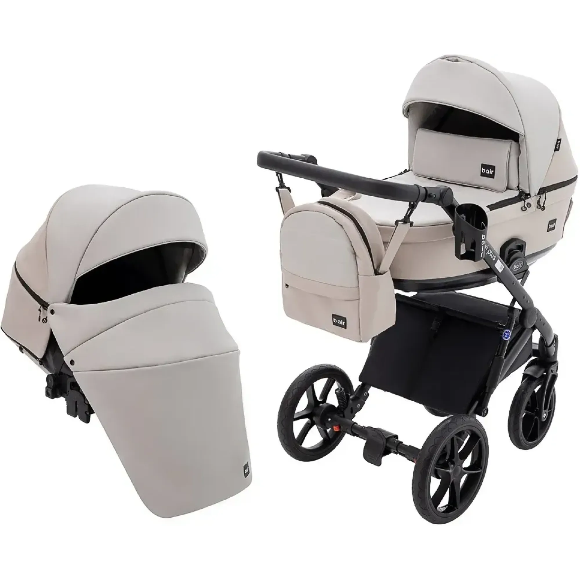 Коляска 2 в 1 Bair Kiwi Plus ECO BKP-32/33 бежевий / капучино