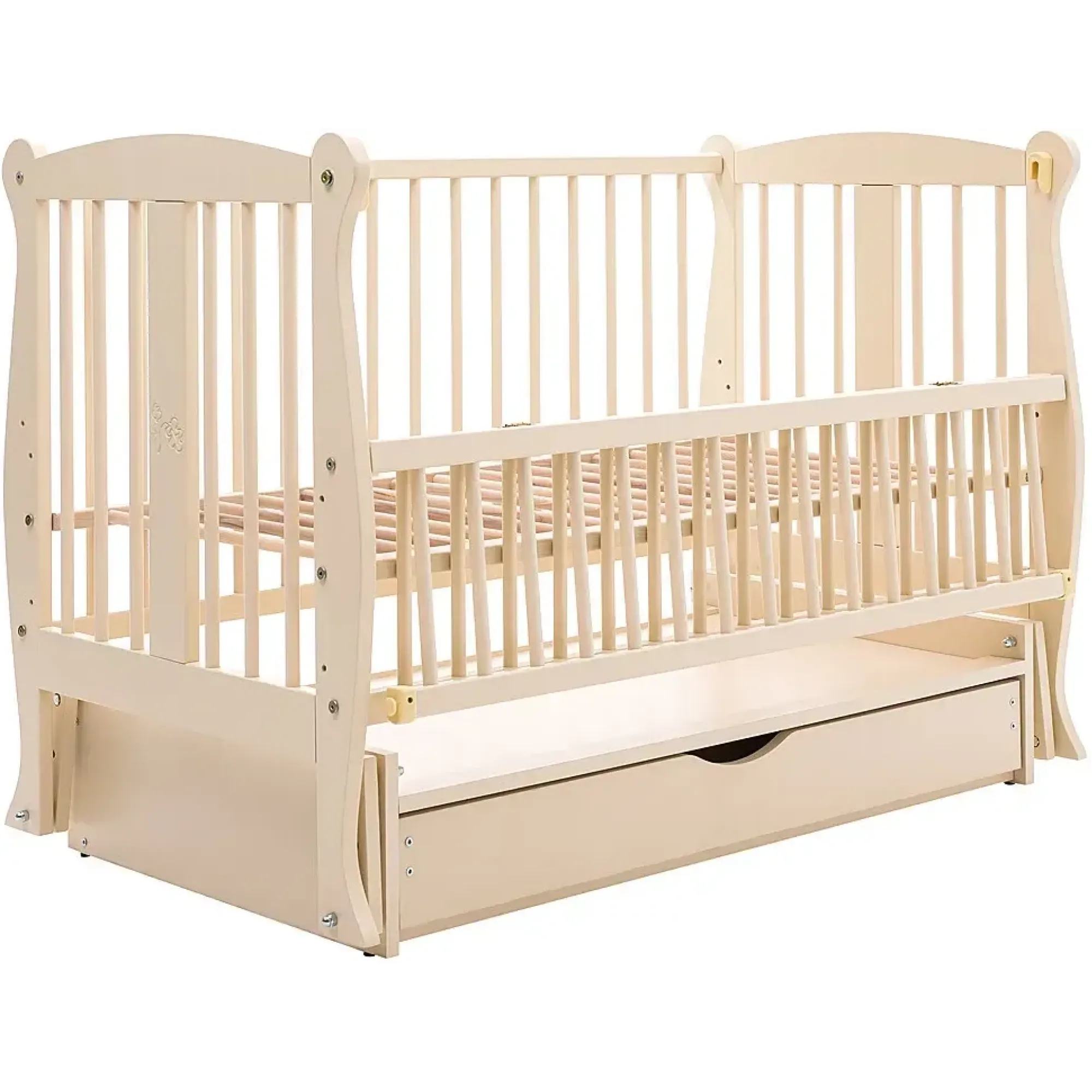 Ліжко Babyroom Грація DGMYO-3 маятник, ящик, відкидний бік бук слонова кістка