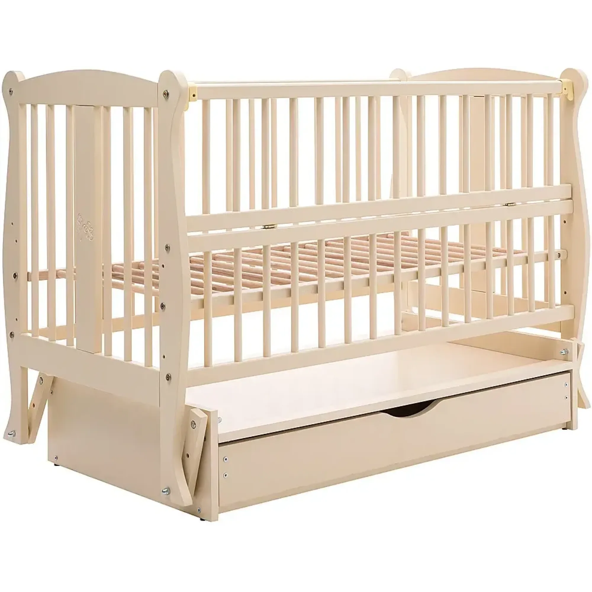 Ліжко Babyroom Грація DGMYO-3 маятник, ящик, відкидний бік бук слонова кістка
