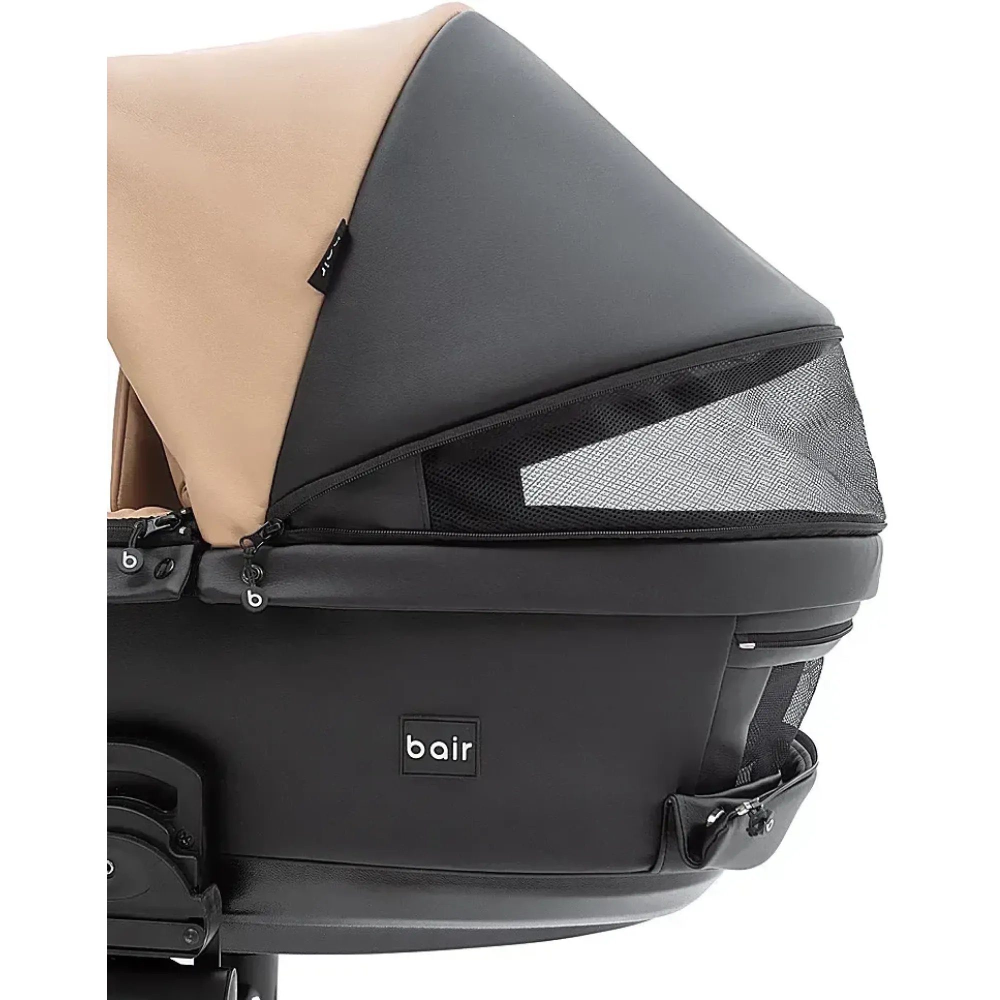 Коляска 2 в 1 для двійні Bair Kiwi DUO ECO BKD-18/15 капучино / чорний