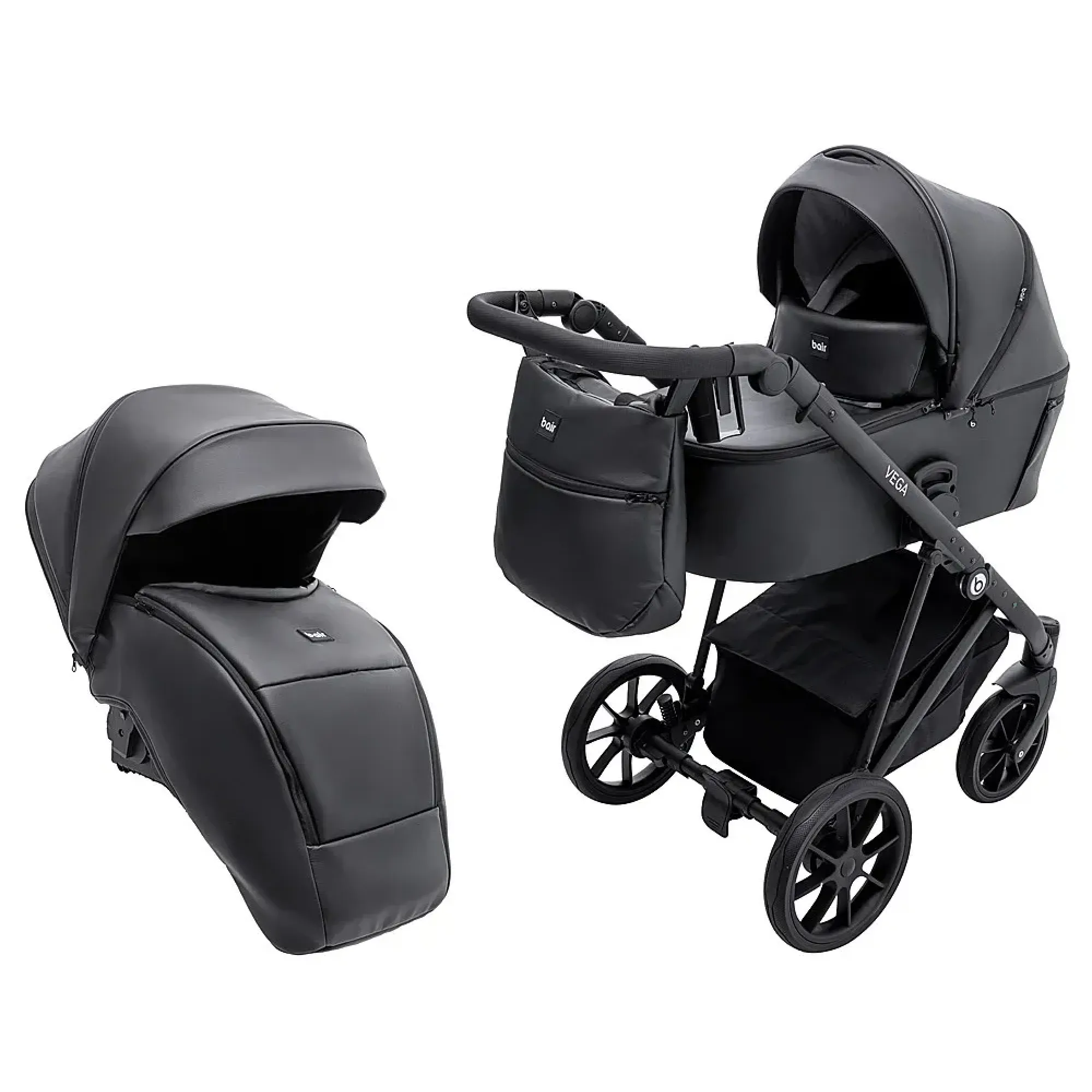 Коляска 2 в 1 Bair Vega ECO VE-12 чорний