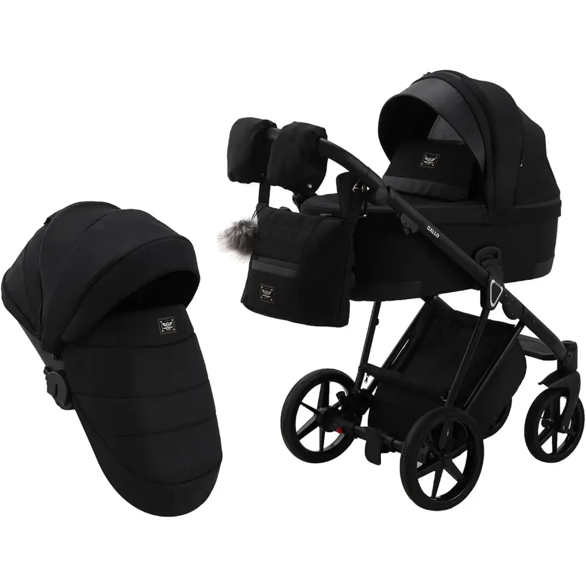 Коляска 2 в 1 Adamex Gallo Thermo GA-12 black diamond