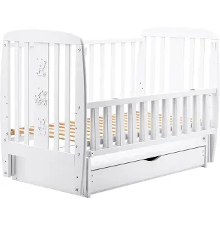 Ліжко Babyroom Друзі DDMYO-3 маятник, ящик, відкидний бік бук білий