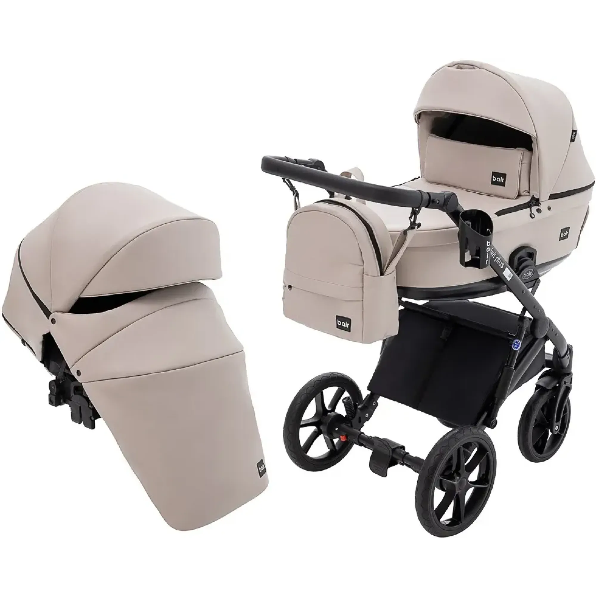 Коляска 2 в 1 Bair Kiwi Plus ECO BKP-33 капучино