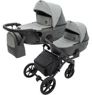 Коляска 2 в 1 для двійні Bair Kiwi DUO ECO BKD-21/15 сірий / графіт