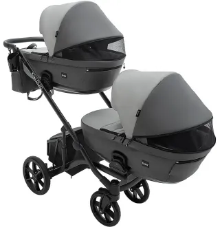 Коляска 2 в 1 для двійні Bair Kiwi DUO ECO BKD-21/15 сірий / графіт
