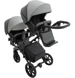 Коляска 2 в 1 для двійні Bair Kiwi DUO ECO BKD-21/15 сірий / графіт
