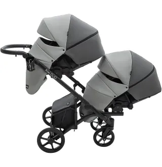 Коляска 2 в 1 для двійні Bair Kiwi DUO ECO BKD-21/15 сірий / графіт
