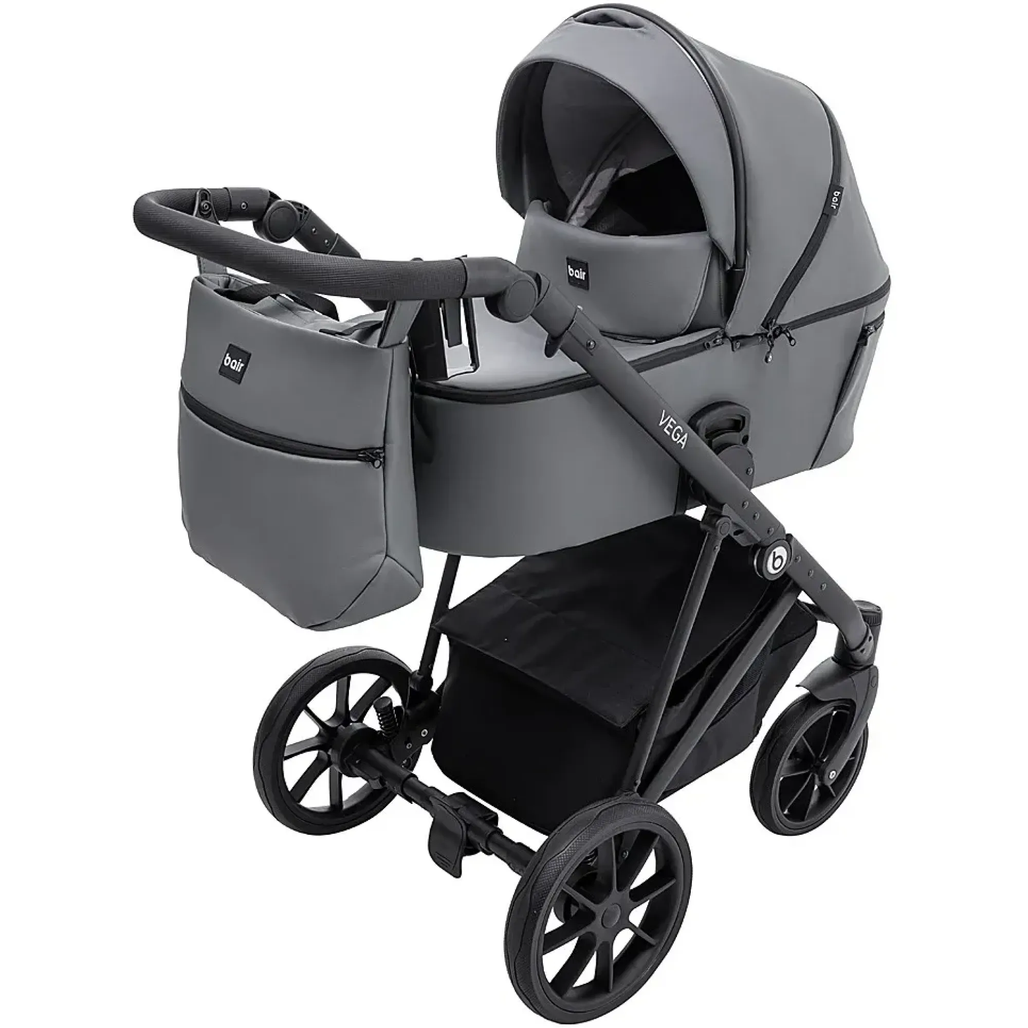 Коляска 2 в 1 Bair Vega ECO VE-47 темно-сірий