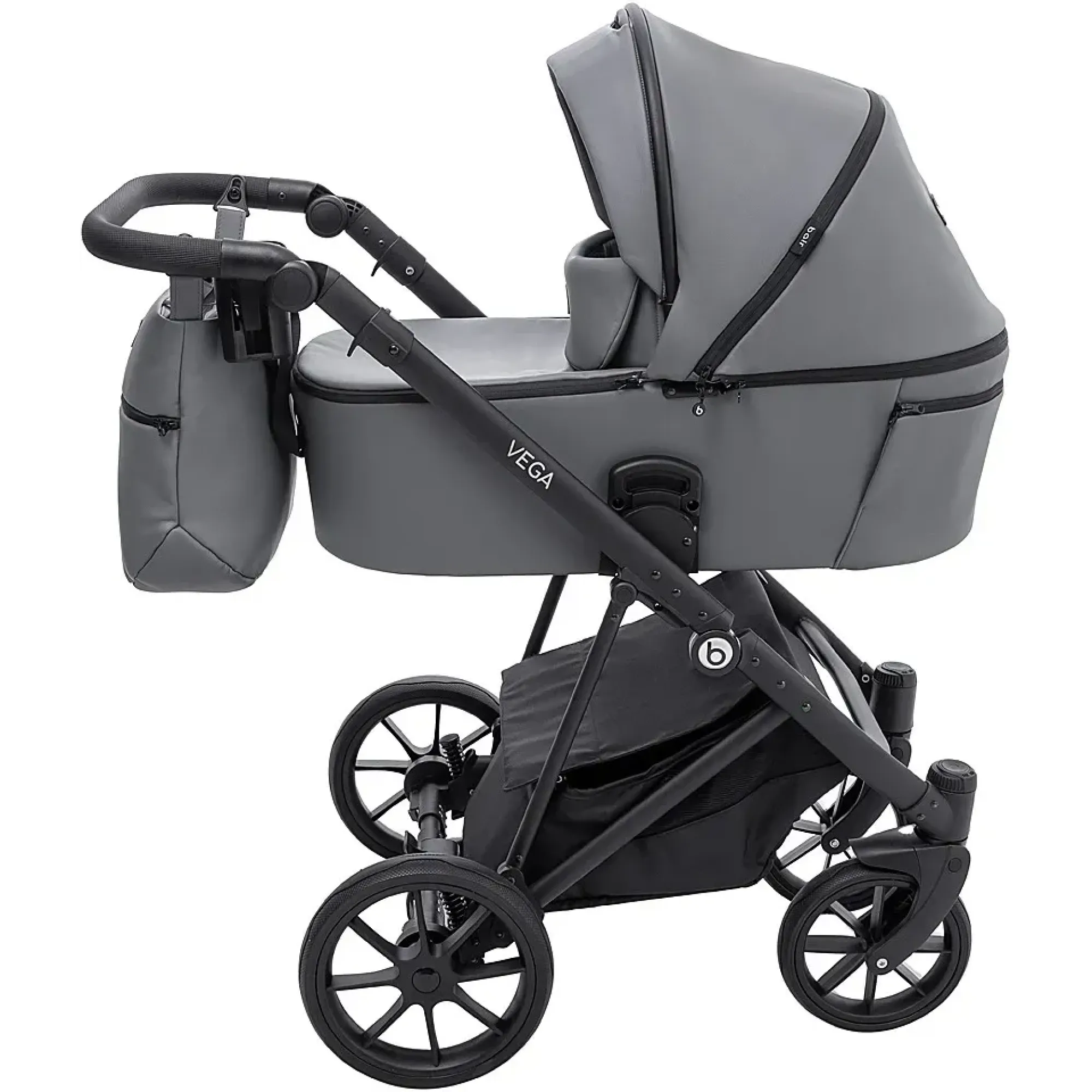 Коляска 2 в 1 Bair Vega ECO VE-47 темно-сірий