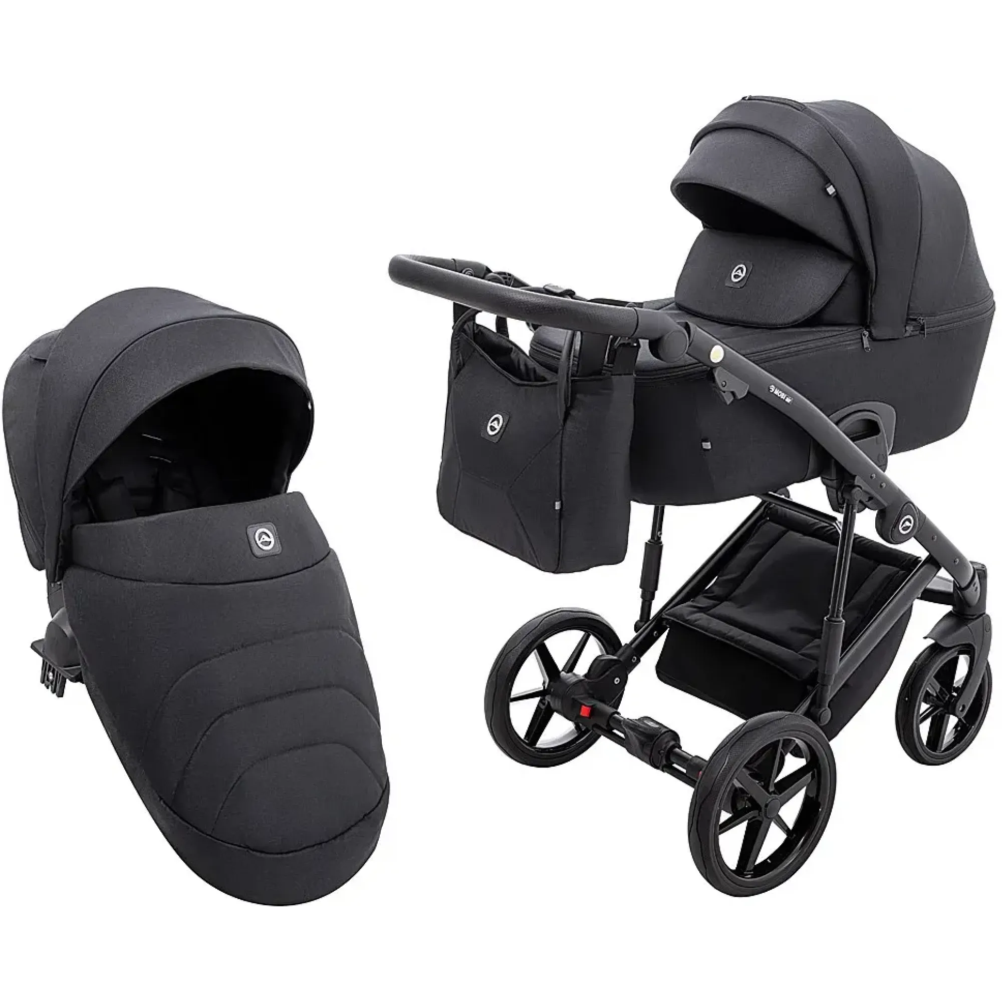Коляска 2 в 1 Adamex Mobi Air Thermo New Lux TK-53 чорний