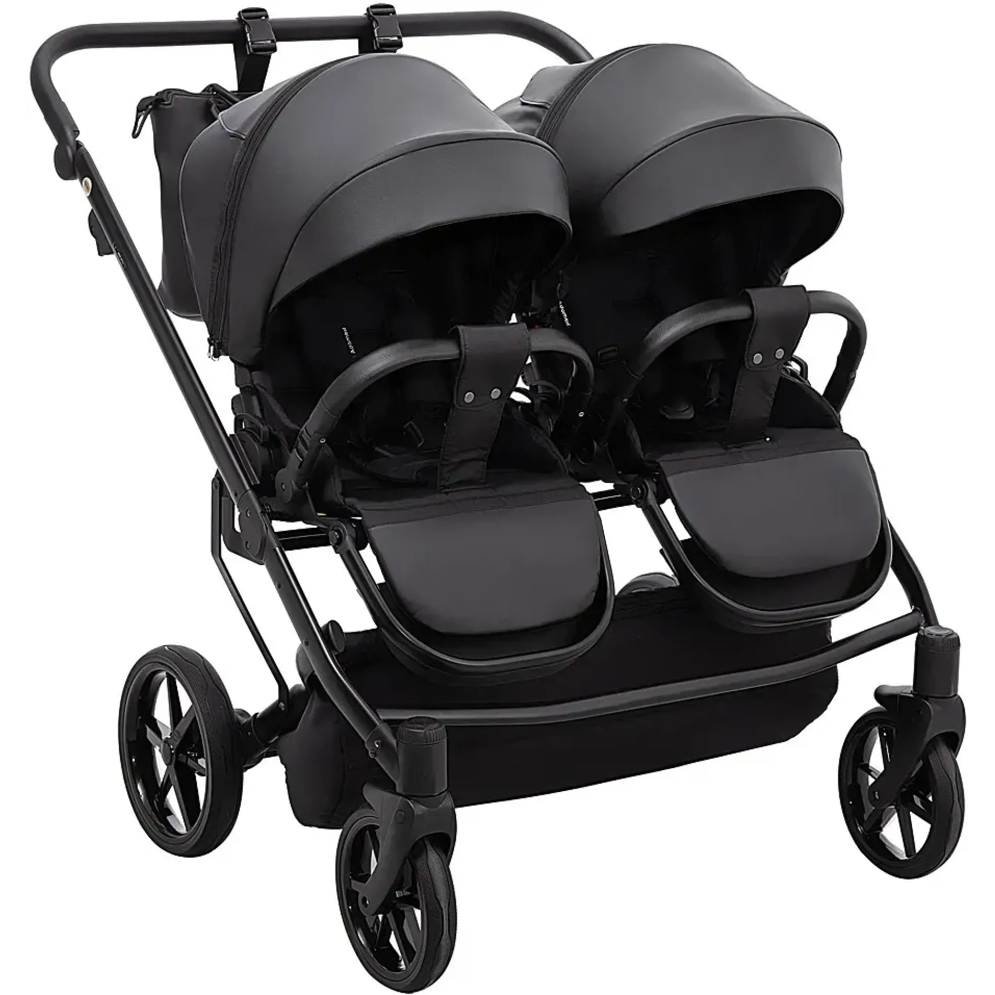 Коляска 2 в 1 для двійні Adamex Leo Duo Eco SA-2 чорний