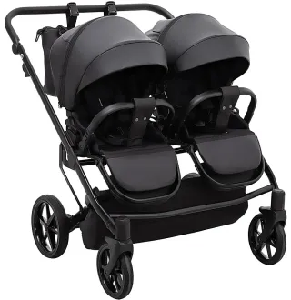 Коляска 2 в 1 для двійні Adamex Leo Duo Eco SA-2 чорний