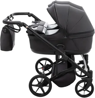 Коляска 2 в 1 для двійні Adamex Leo Duo Eco SA-2 чорний