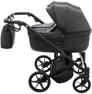 Коляска 2 в 1 для двійні Adamex Leo Duo Eco SA-2 чорний