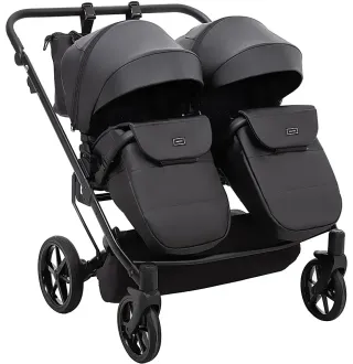 Коляска 2 в 1 для двійні Adamex Leo Duo Eco SA-2 чорний