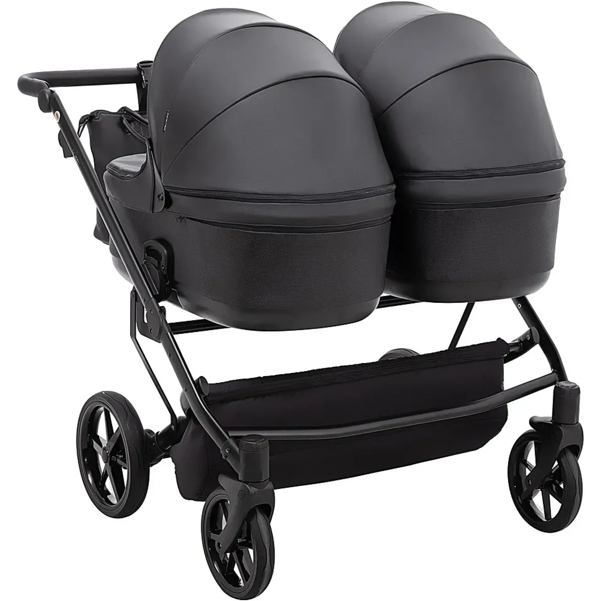 Коляска 2 в 1 для двійні Adamex Leo Duo Eco SA-2 чорний