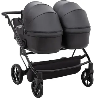 Коляска 2 в 1 для двійні Adamex Leo Duo Eco SA-2 чорний