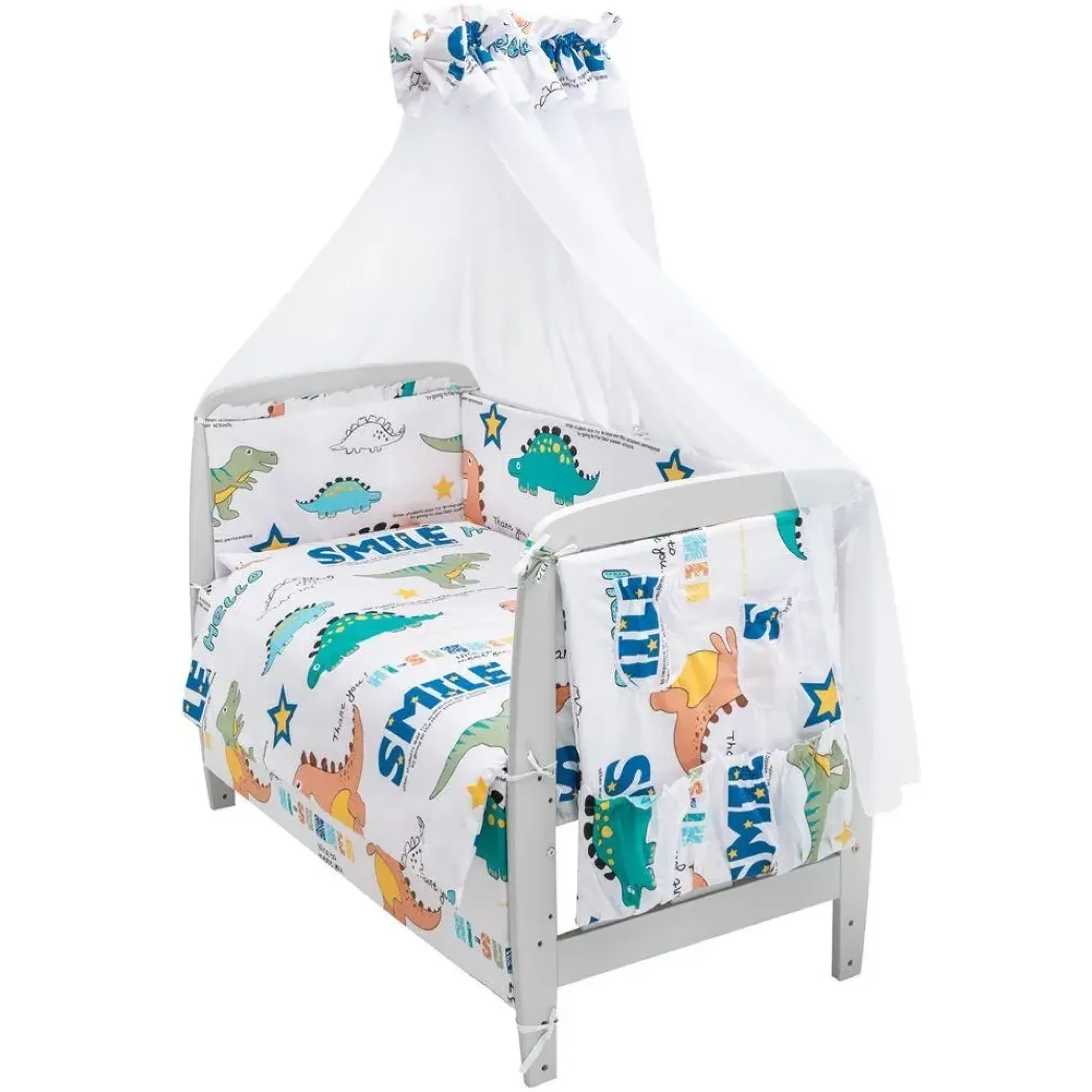 Дитяча постіль Babyroom Gold RG-08 білий (динозаврики)