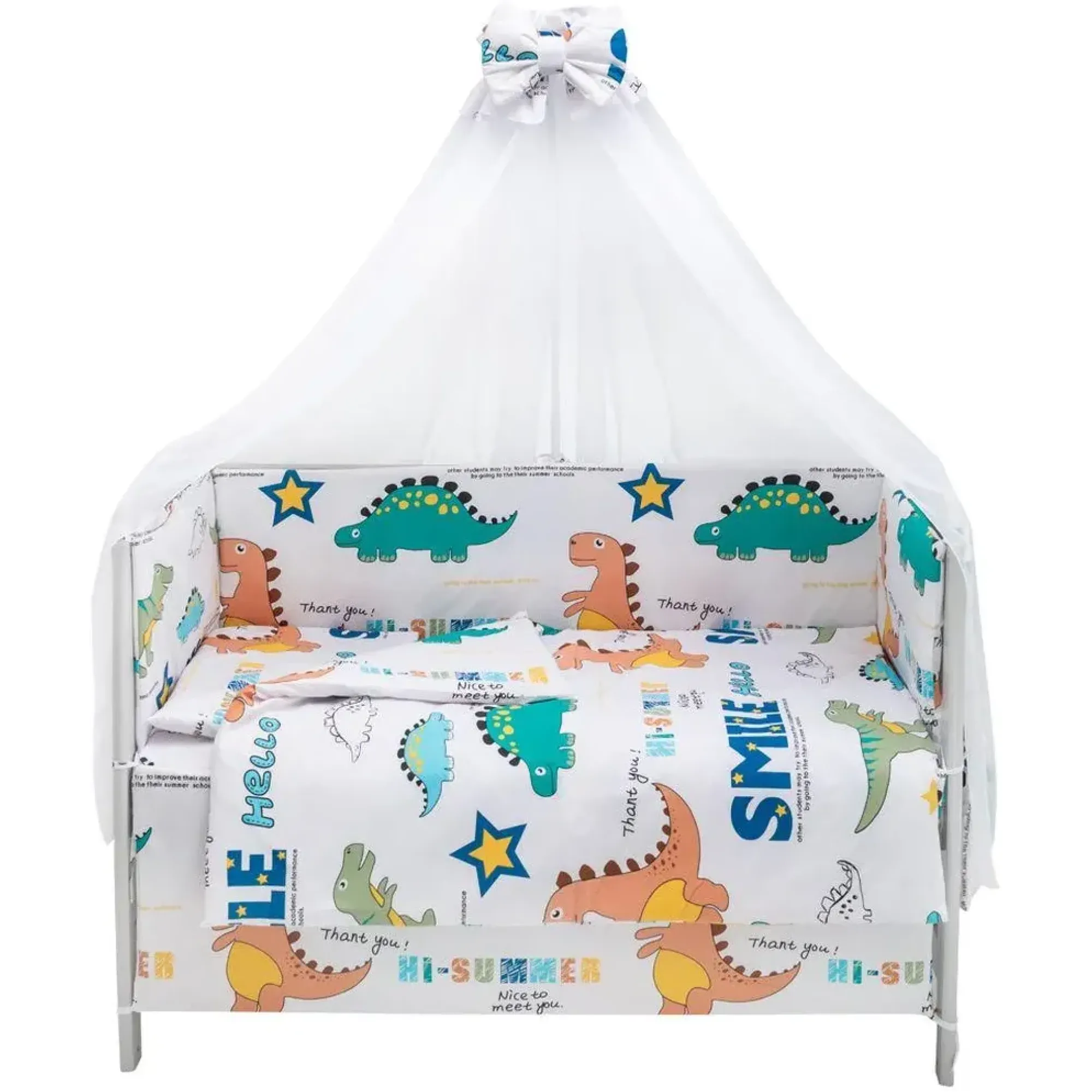 Дитяча постіль Babyroom Gold RG-08 білий (динозаврики)