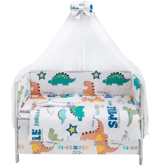 Дитяча постіль Babyroom Gold RG-08 білий (динозаврики)