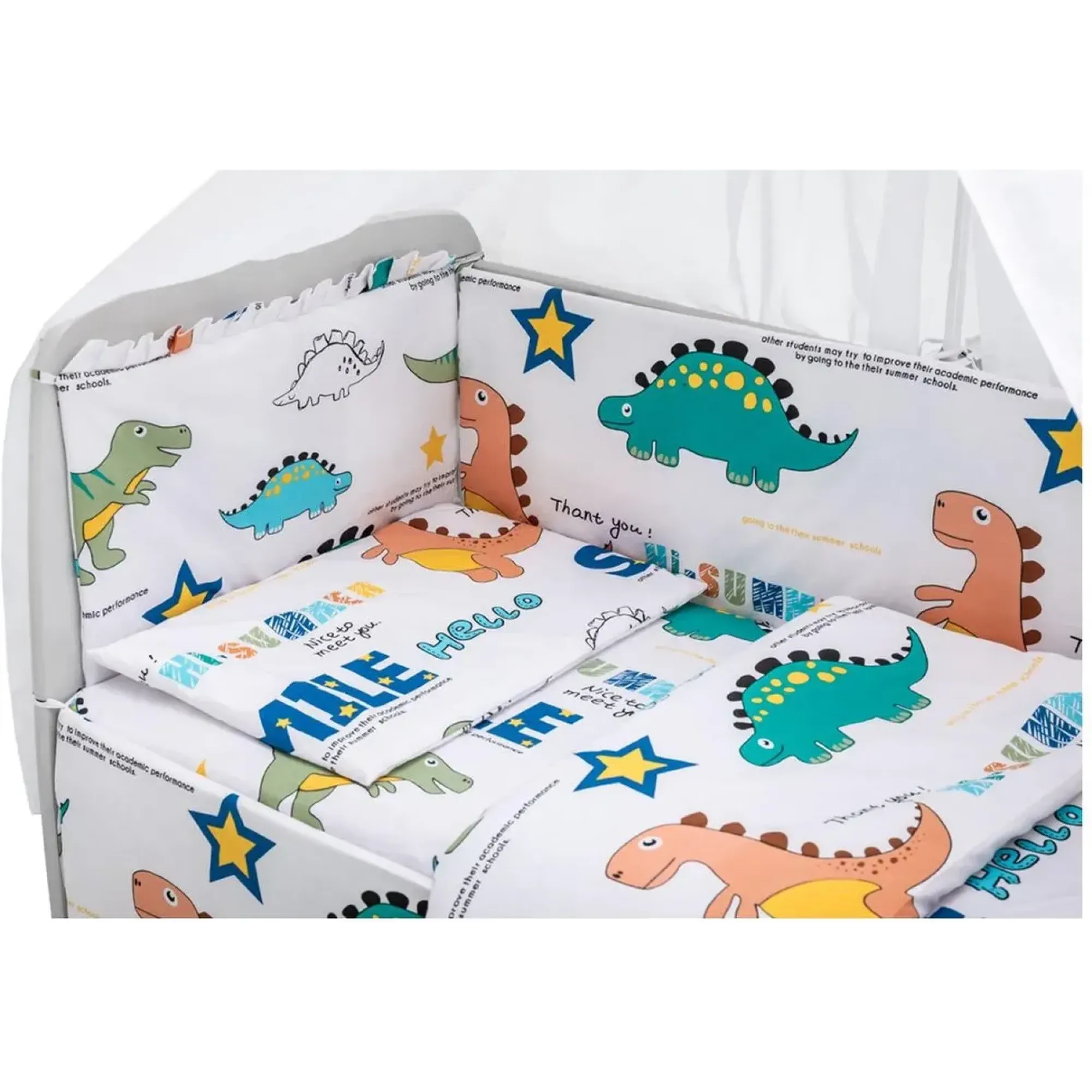 Дитяча постіль Babyroom Gold RG-08 білий (динозаврики)