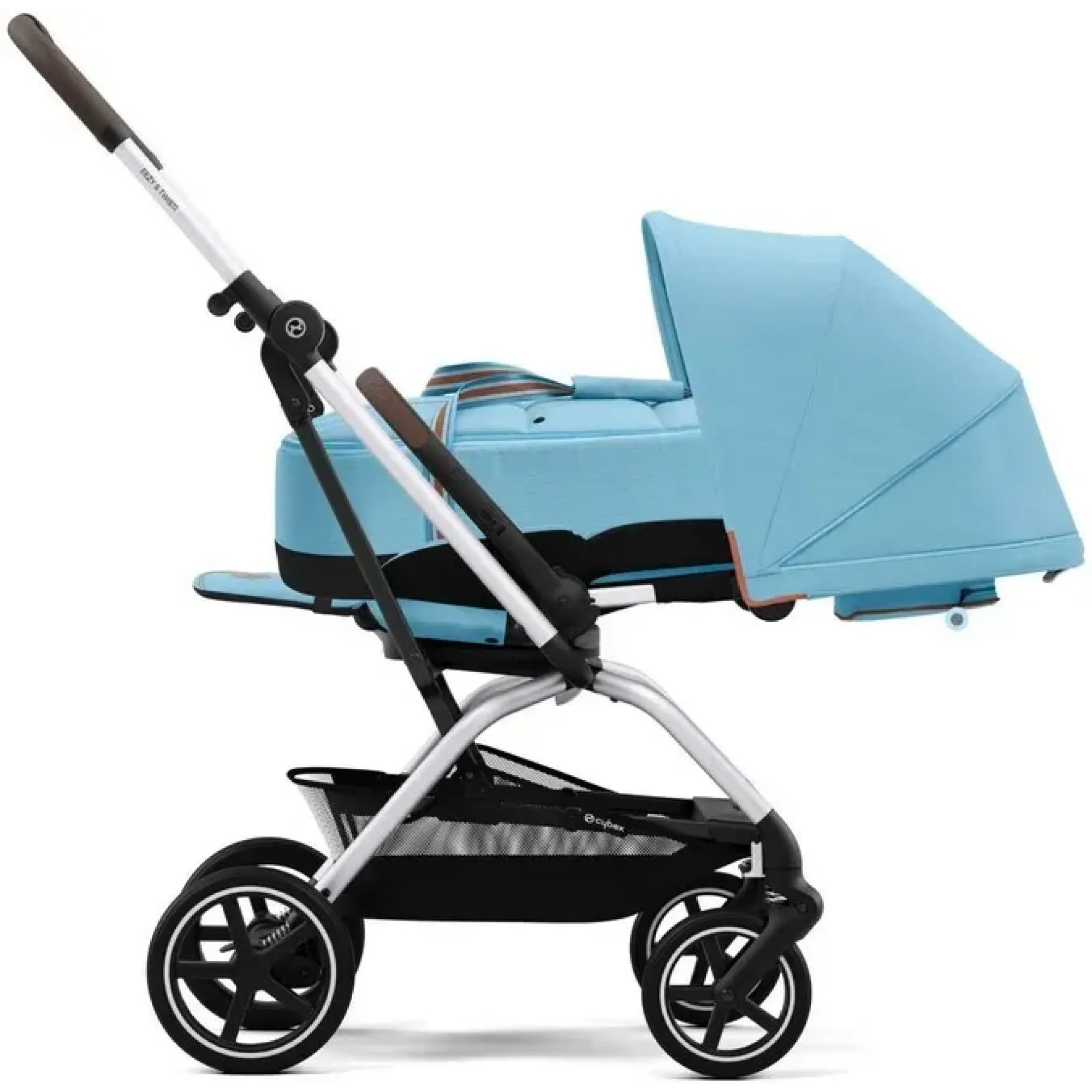 Прогулянкова коляска Cybex Eezy S Twist+ 2 SLV Beach Blue (з бампером)