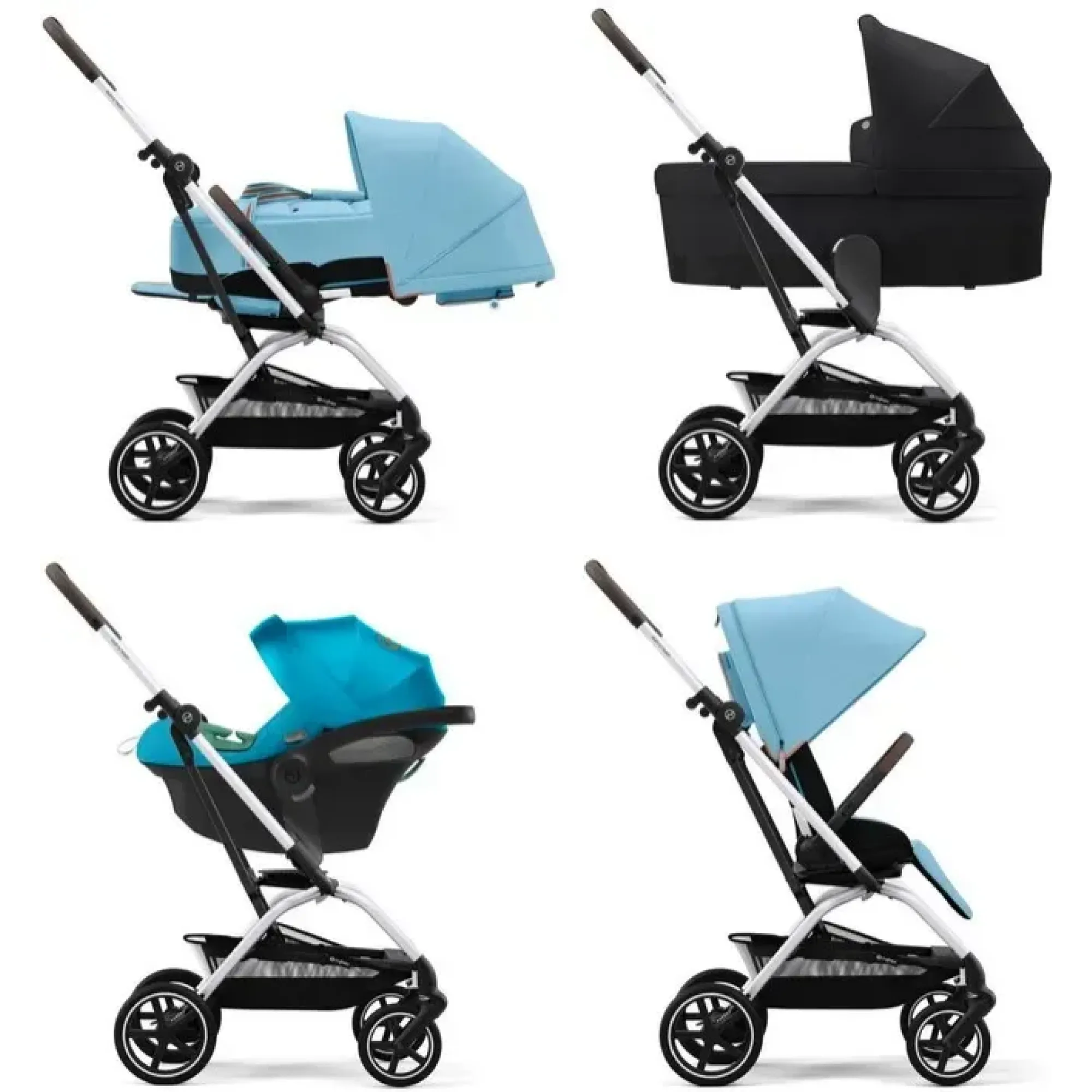 Прогулянкова коляска Cybex Eezy S Twist+ 2 SLV Beach Blue (з бампером)