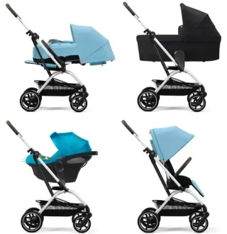 Прогулянкова коляска Cybex Eezy S Twist+ 2 SLV Beach Blue (з бампером)