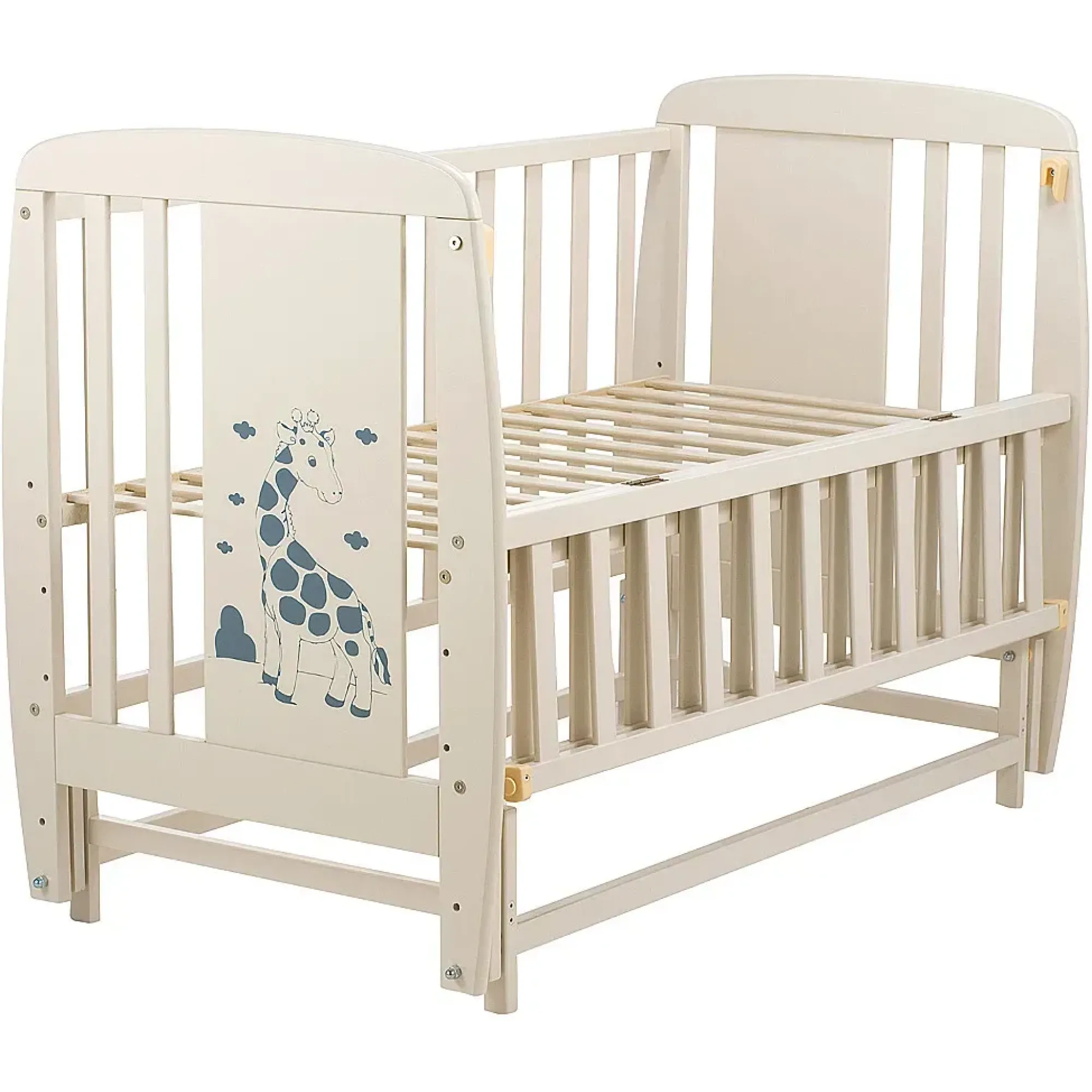 Ліжко Babyroom Жирафік DJMO-02 маятник, відкидний бік бук слонова кістка