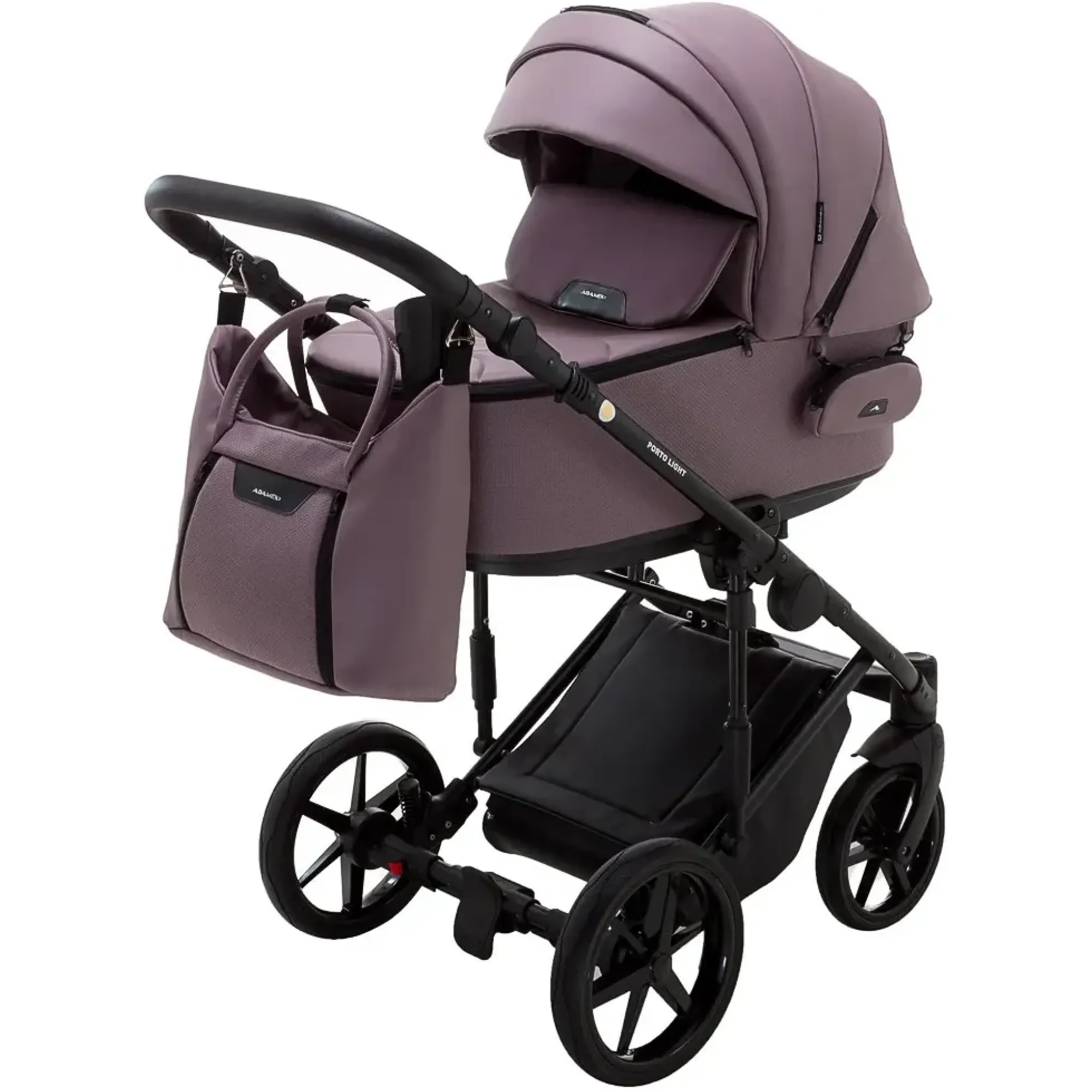 Коляска 2 в 1 Adamex Porto Light ECO шкіра 100% SA-24 бузковий