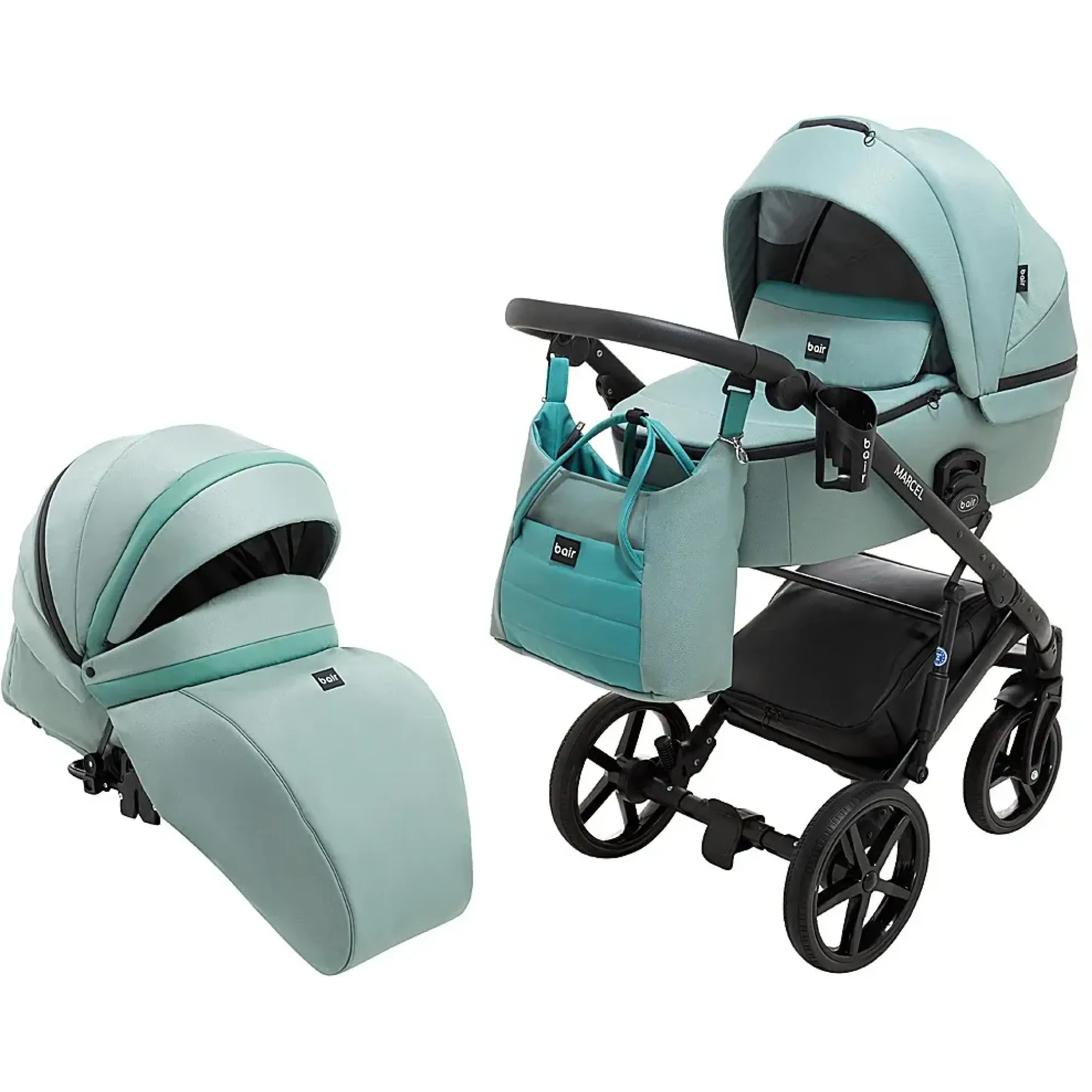 Коляска 2 в 1 Bair Marcel Soft BM-028 нефрит