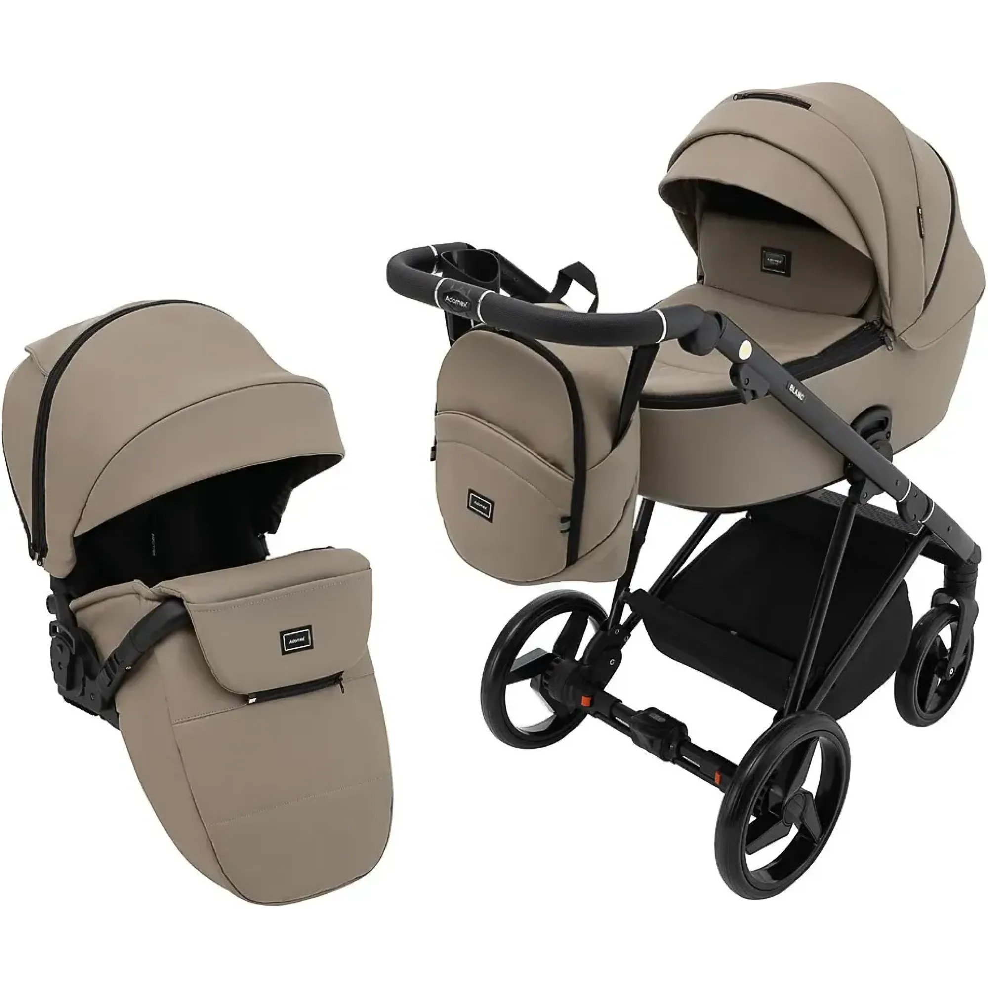 Коляска 2 в 1 Adamex Blanc Eco SA-9 темний капучино