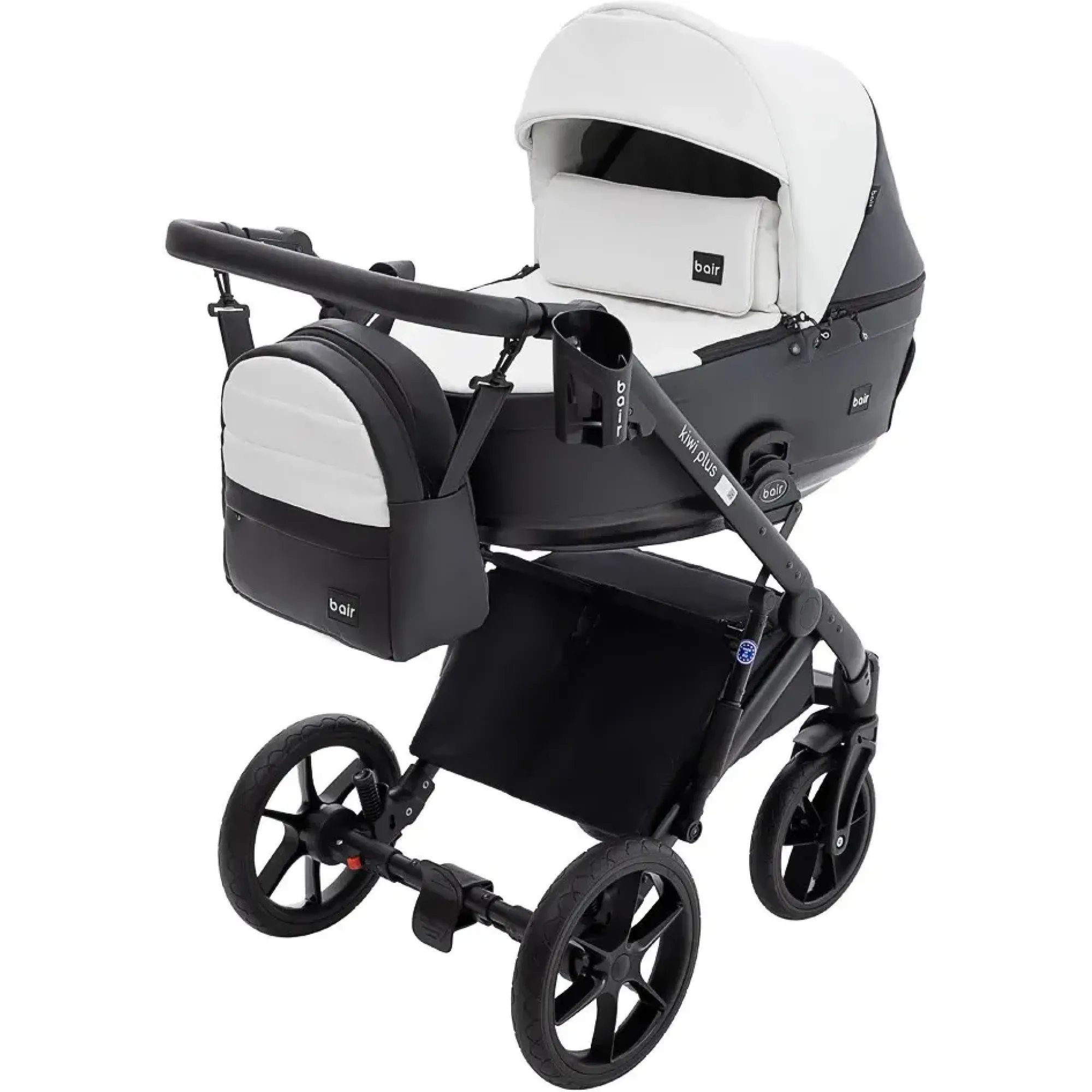Коляска 2 в 1 Bair Kiwi Plus ECO BKP-51/15 білий / чорний