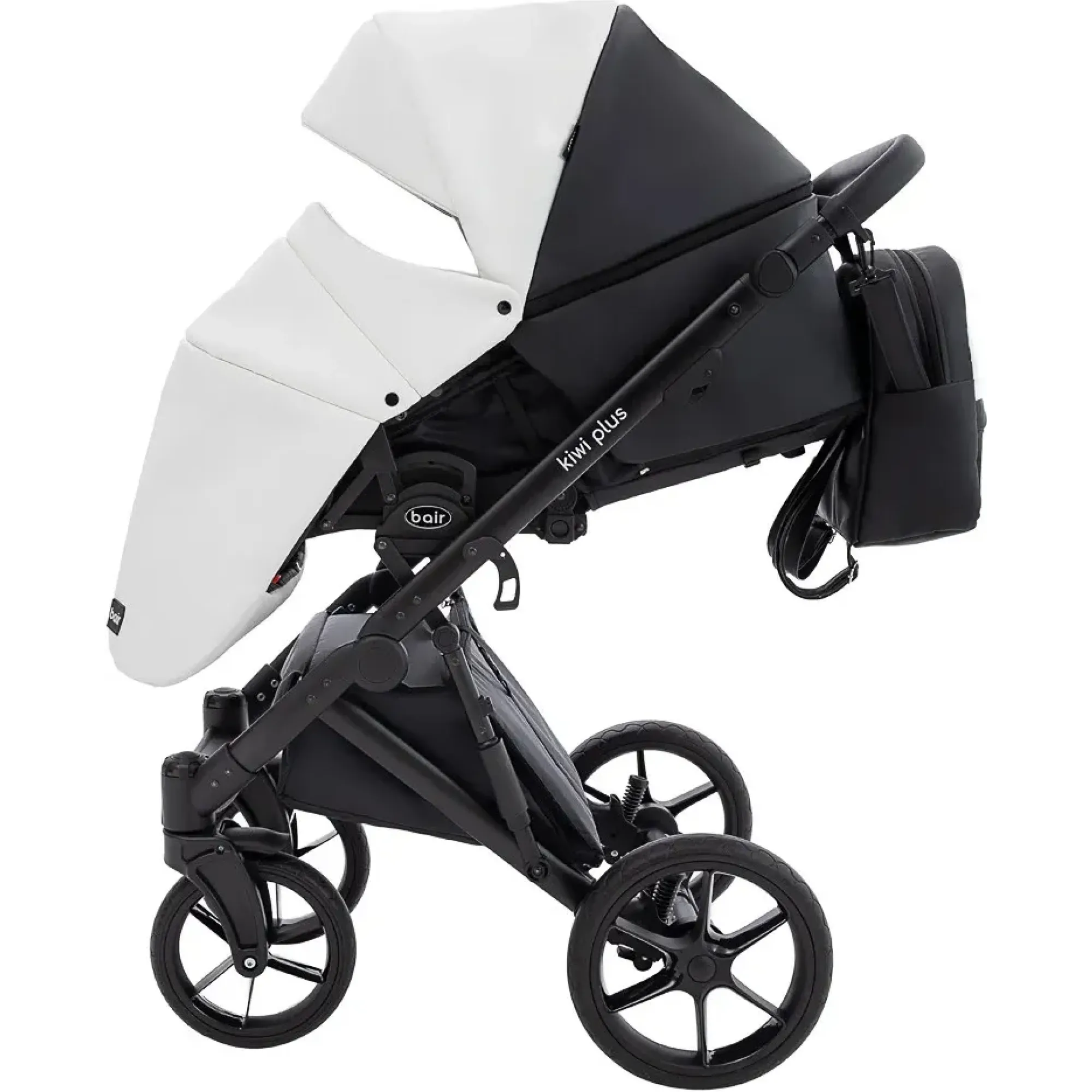 Коляска 2 в 1 Bair Kiwi Plus ECO BKP-51/15 білий / чорний