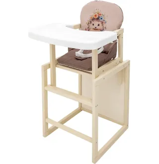 Стільчик-трансформер Babyroom Пеппі-260 слонова кістка капучино / шоколад (їжачок, квіти)