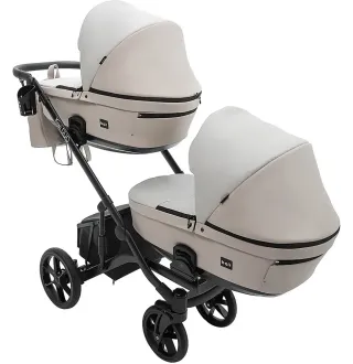 Коляска 2 в 1 для двійні Bair Kiwi DUO ECO BKD-32/33 бежевий / капучино