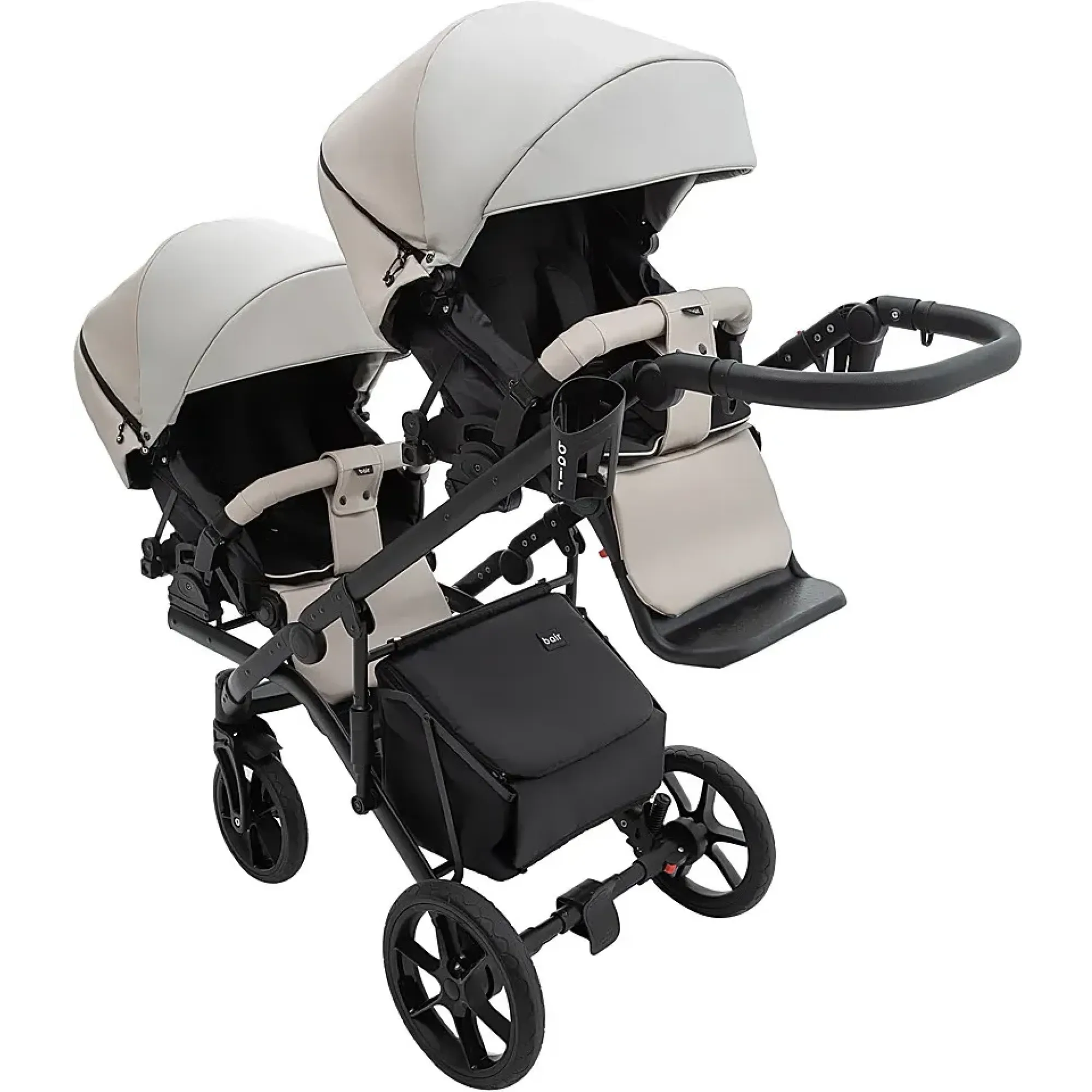Коляска 2 в 1 для двійні Bair Kiwi DUO ECO BKD-32/33 бежевий / капучино