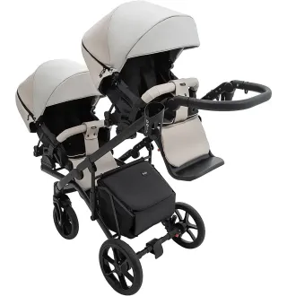 Коляска 2 в 1 для двійні Bair Kiwi DUO ECO BKD-32/33 бежевий / капучино