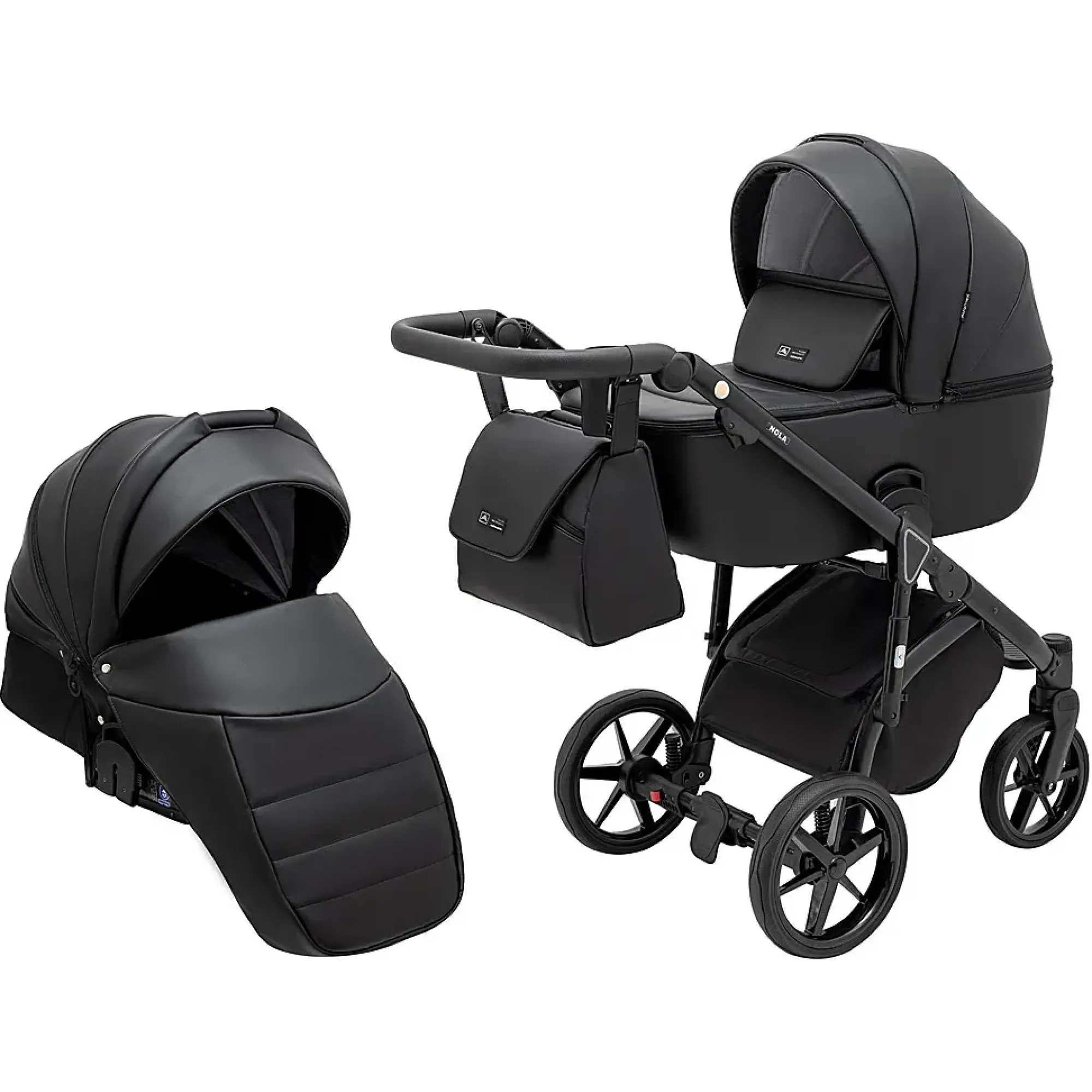 Коляска 2 в 1 Adamex Nola Eco SA-2 чорний