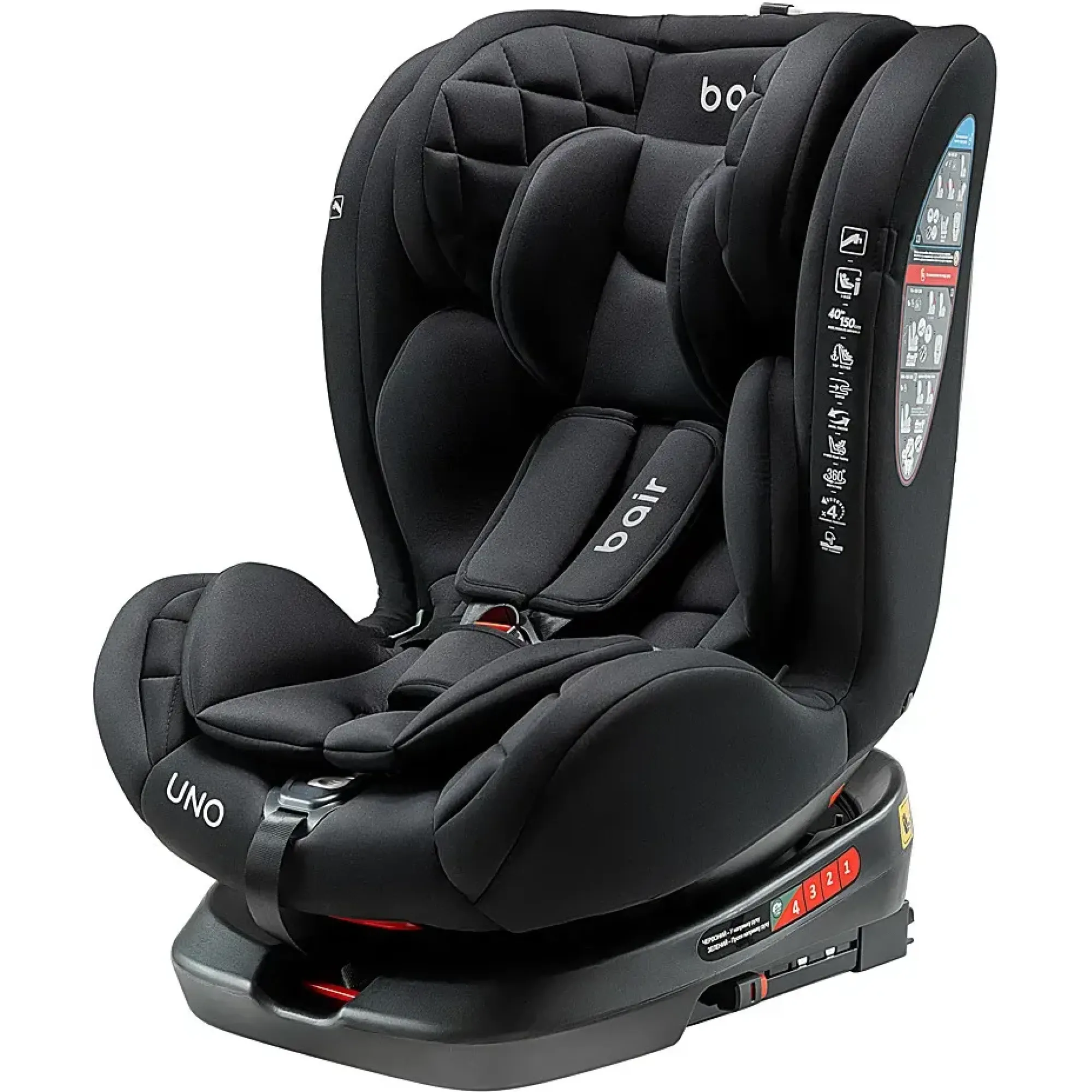Автокрісло Bair Uno 360 i-size Iso-fix TB-01 total black