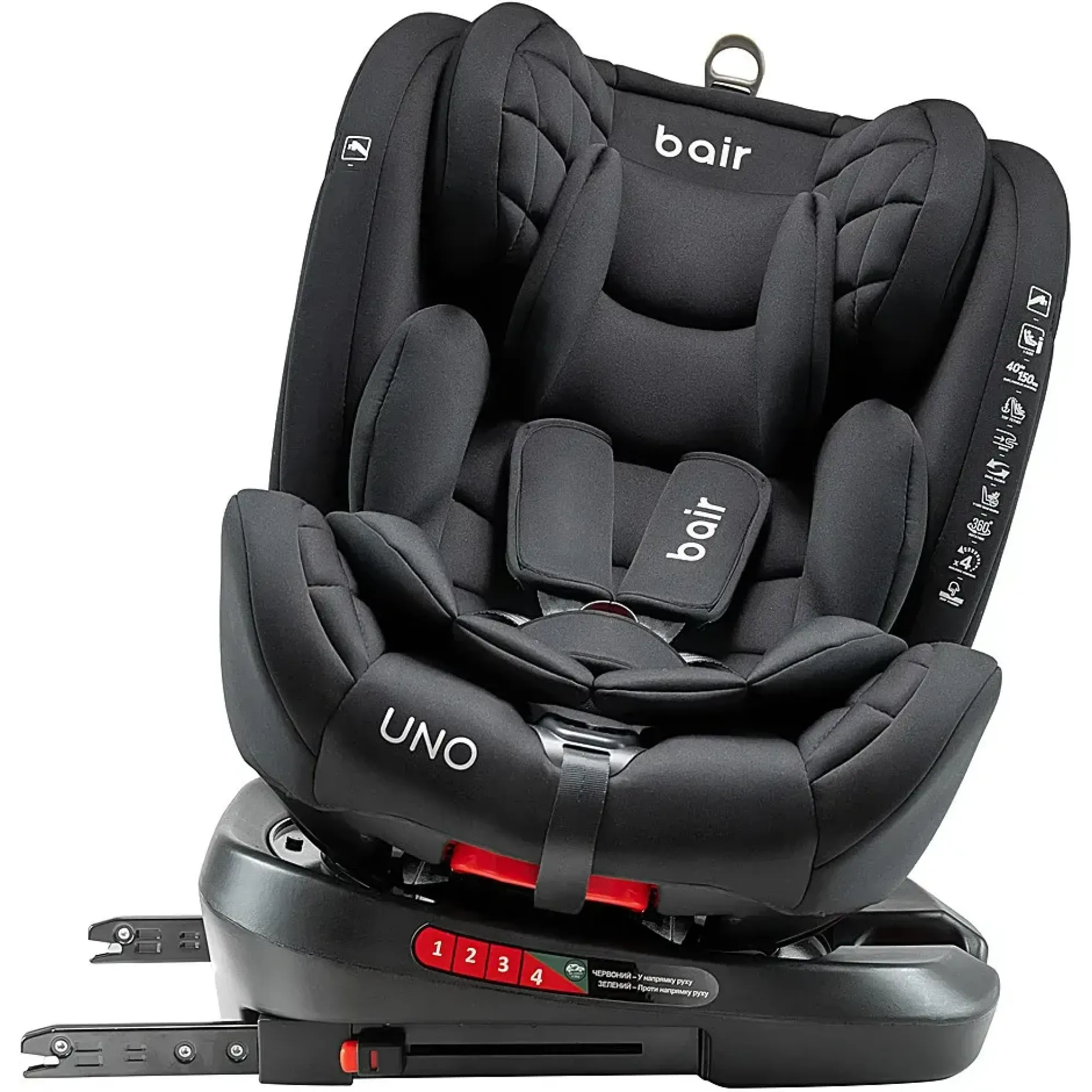 Автокрісло Bair Uno 360 i-size Iso-fix TB-01 total black