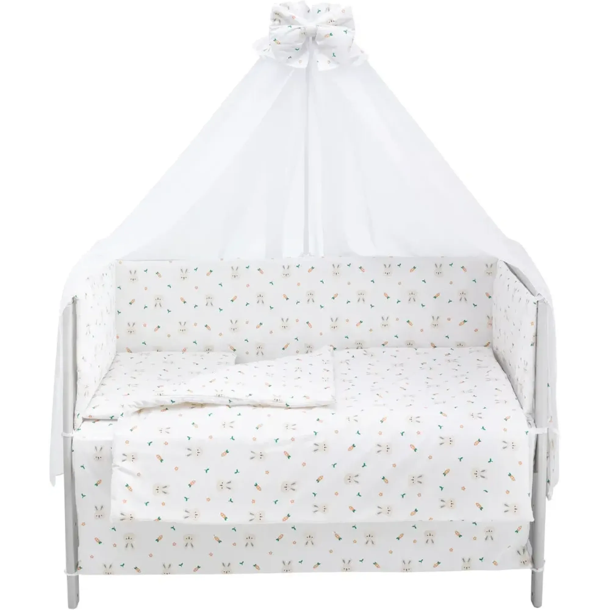 Дитяча постіль Babyroom Gold RG-08 білий (кролики з морквою)